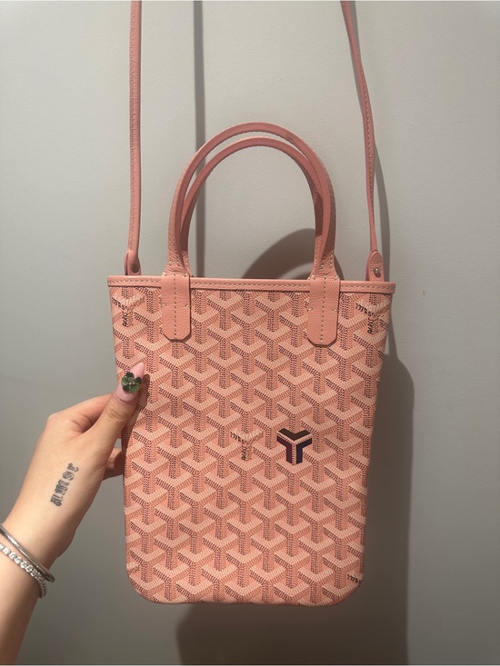 Goyard Handbags - Goyard Pink Patterned Mini Tote with Crossbody Strap